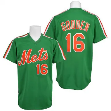 Dwight Gooden Men's Authentic New York Mets Green Throwback Jersey