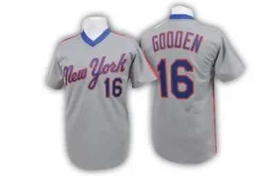 Dwight Gooden Men's Authentic New York Mets Grey Throwback Jersey