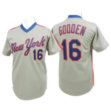 Dwight Gooden Men's Replica New York Mets Grey Throwback Jersey