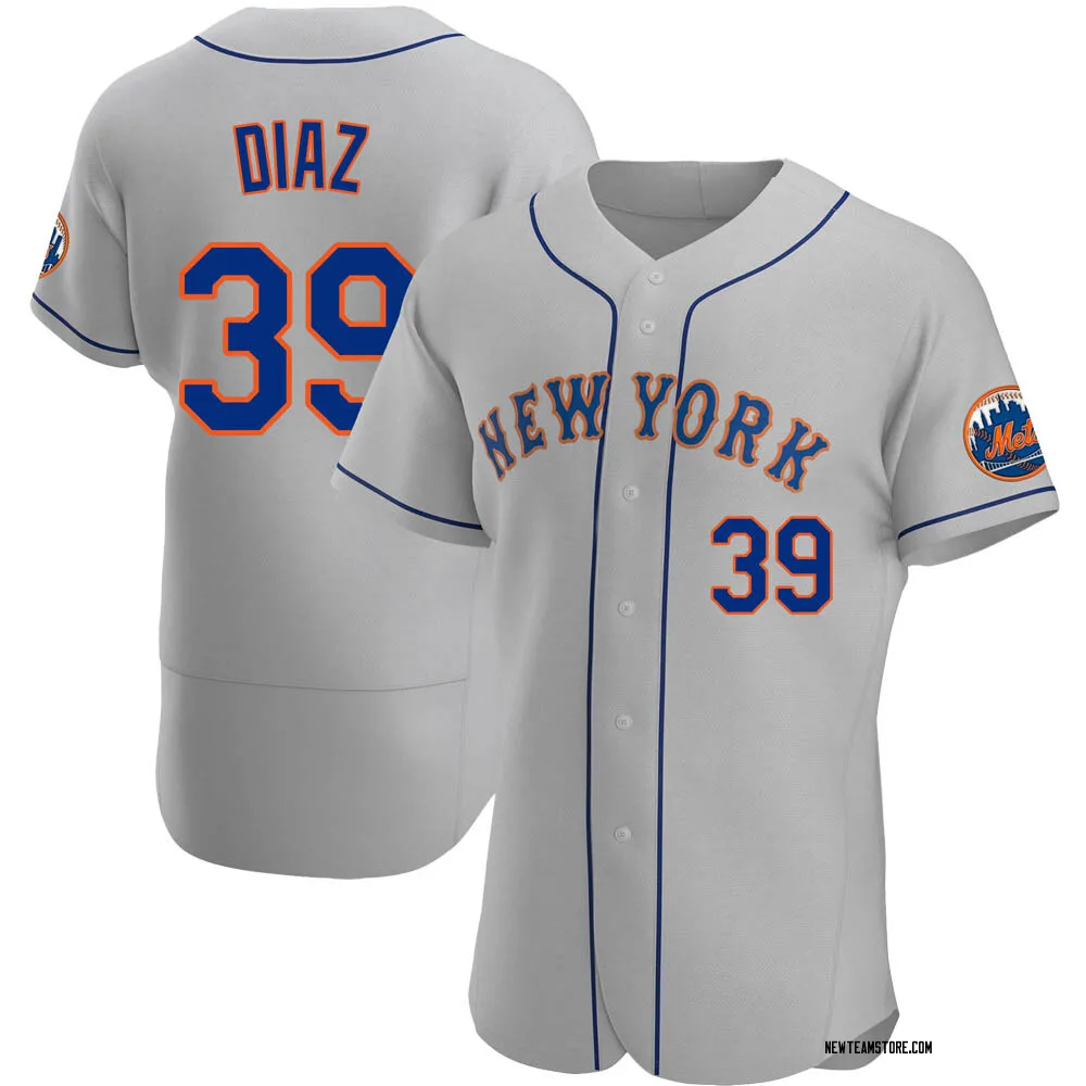 Edwin Diaz Men's Authentic New York Mets Gray Road Jersey - New York Store