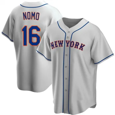 HIDEO NOMO AUTHENTIC Russell Athletic NEW YORK METS White Jersey 52 Piazza  Japan
