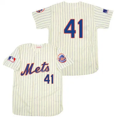 TOM SEAVER New York Mets 1983 Majestic Cooperstown Throwback Away